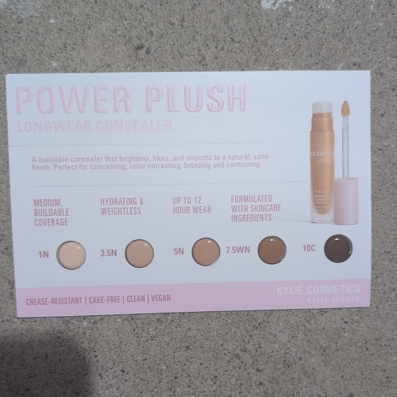 Kylie Cosmetics Other - Kylie Cosmetics Power Plush Longwear Concealer - Medium Range Sample Cards X2